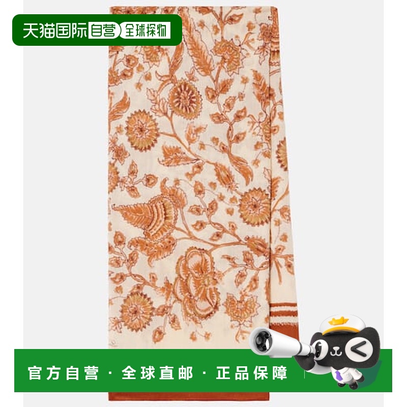 1h可退 香港直邮Loro Piana 诺悠翩雅 女士 花朵羊绒真丝围巾