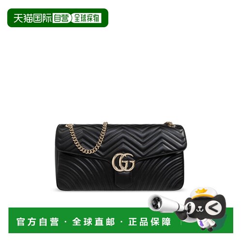 香港直邮GUCCI 女士斜挎包 788371AADPJ1000 AW2024 黑色 GG Marm
