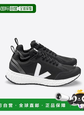 自营欧洲直邮VEJA Condor系列黑色/白色再生聚酯纤维V标识运动鞋
