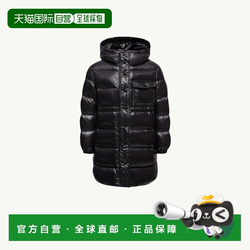 欧洲直邮Moncler盟可睐 Dacca女孩黑色尼龙连帽羽绒服