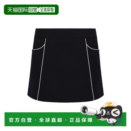 香港直邮Celine 思琳 女士 褶皱双层羊毛梯形迷你裙 2J765649Y