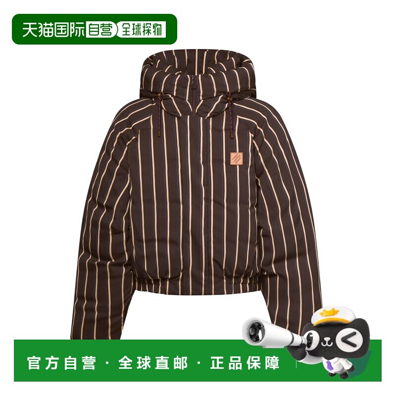 自营欧洲直邮LV路易威登 男士咖啡色条纹Ecodown棉服外套