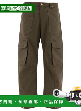 1h可退 香港直邮GOLDEN GOOSE 男士 绿色 Wide-Leg 工装裤 GMP018