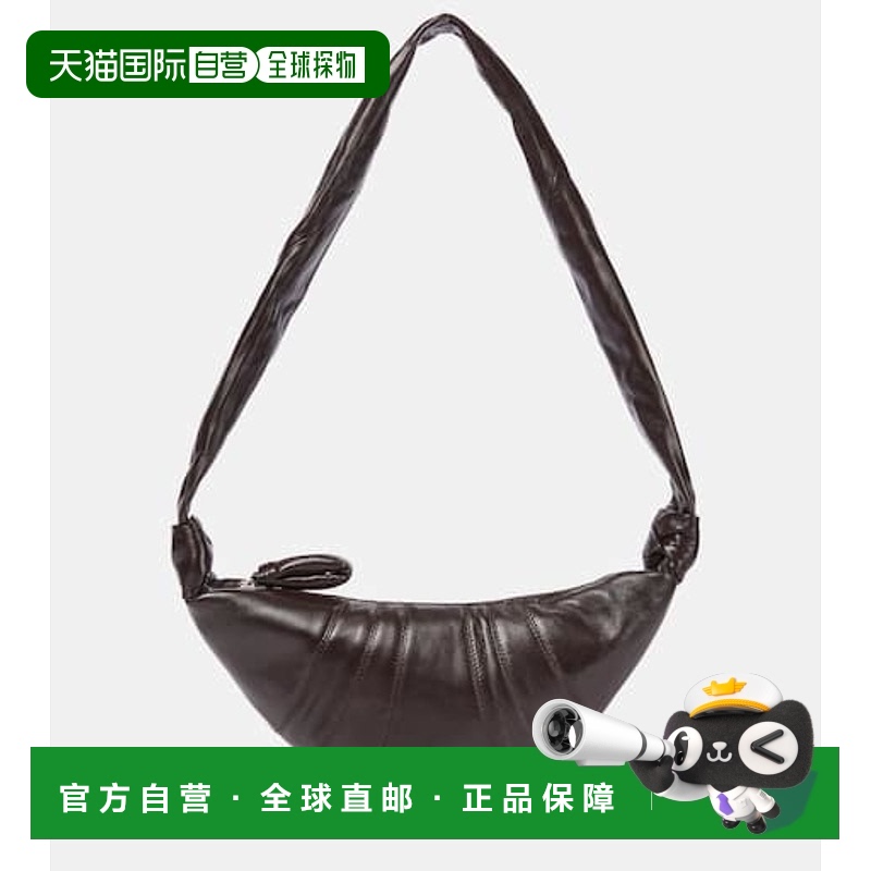 1h可退 香港直邮Lemaire 女士 牛角包形小号皮革肩包 brown棕色