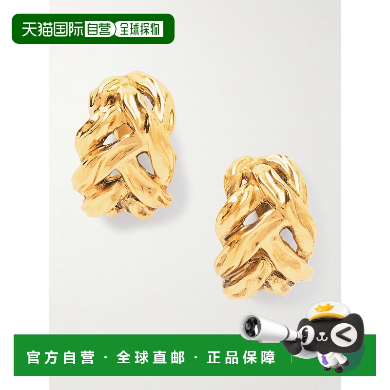 1h可退 香港直邮Saint Laurent 圣罗兰 女士 镀金夹式耳环 837492