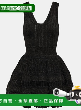 香港直邮Alaia 女士 Crinoline 羊毛混纺迷你连衣裙 003774性感