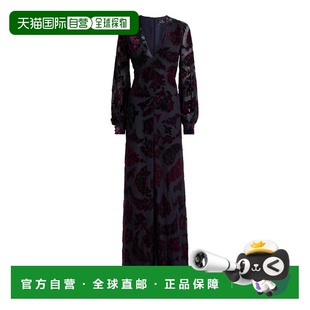 1h可退 香港直邮Etro 艾特罗 女士 天鹅绒烧焦感长款连衣裙