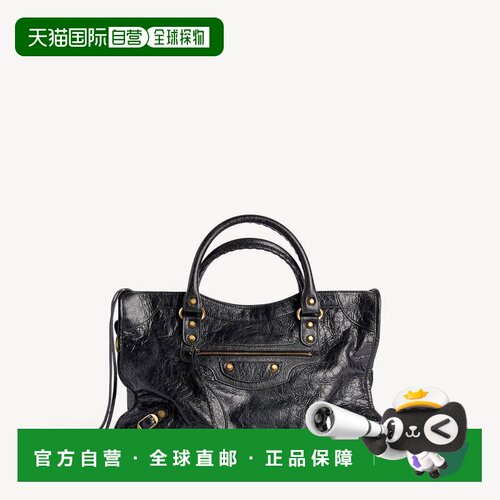 自营欧洲直邮Balenciaga巴黎世家 Le City女士黑色羊皮革手提包