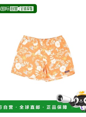 自营欧洲直邮Patagonia Baggies系列男士橙色聚酯纤维花卉印花短