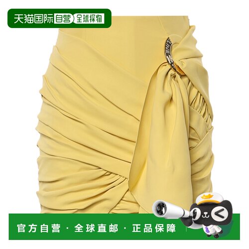 1h可退 香港直邮CELINE 女士半身裙 RJ09W0T43GAM7 CO 黄色 褶皱