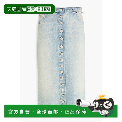 香港直邮Courreges 女士 牛仔中长半身裙 124DJU155DE00167011LIG