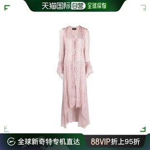 香港直邮Blumarine 连衣裙 女士V领长袖 蓝色情人