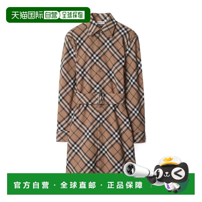 1h可退 香港直邮BURBERRY 女士连衣裙 80950801 CO 花色 格纹羊毛