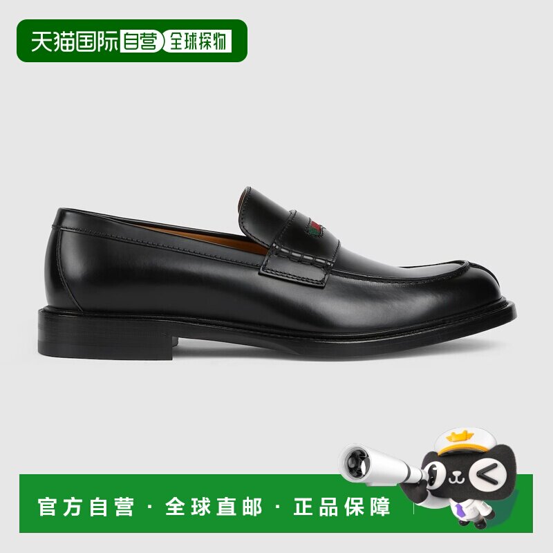 自营欧洲直邮Gucci/古驰 男士织带乐福鞋男鞋一脚蹬
