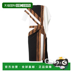香港直邮Burberry 80467991 印花不对称连衣裙