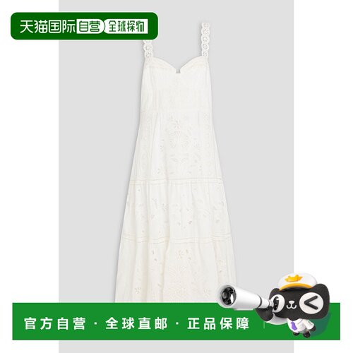 1h可退 香港直邮FARM RIO 女士 英格兰刺绣棉质中长连衣裙 318368