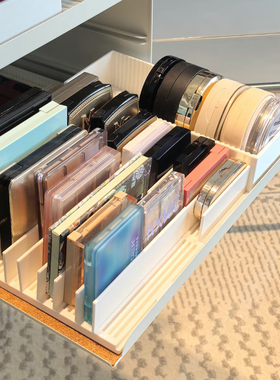 宽度可调节多功能收纳架眼影气垫化妆品收纳盒cd谷子吧唧分隔