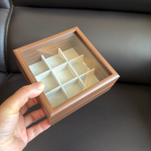 戒指盒带盖首饰盒黑胡桃木首饰收纳盒生日新年礼物小巧便携珠宝盒