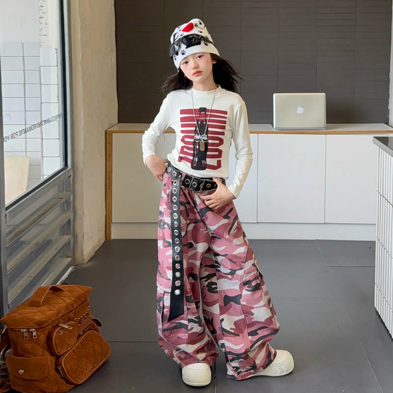 儿童t恤女童潮休闲宽松新品秋装酷炫韩范体恤衫舒适潮流ins风新款
