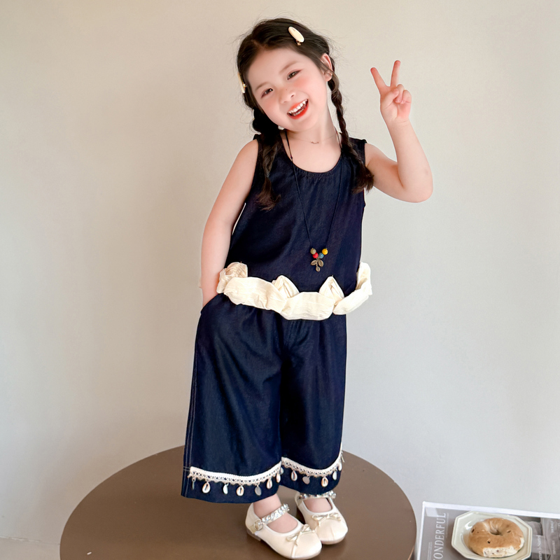 女宝宝套装夏中小童韩版潮酷潮范潮装2025萌娃服饰搭配百搭超美