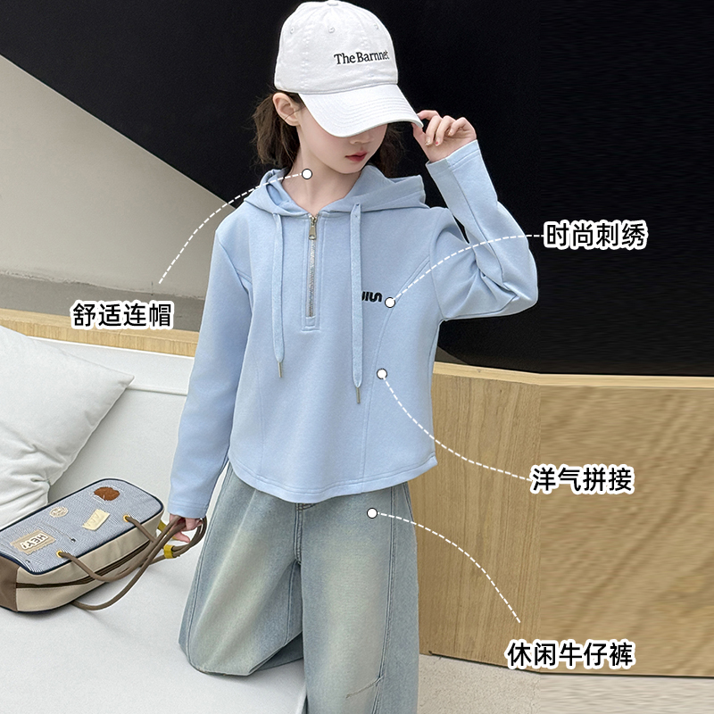 秋季打底衫上衣女孩2025新款青少年早秋穿搭高级感女童流行精致