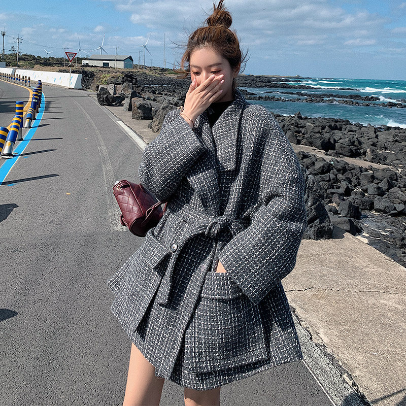 毛呢外套女2020年秋新款中长款韩版气质流行港味百搭显瘦网红大衣