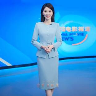主持人职业套装女西装播音艺考正装演讲比赛新闻主播气质上镜西服