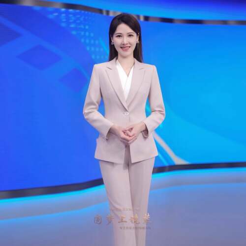 主持人职业套装女西装播音艺考正装演讲比赛新闻主播气质上镜西服