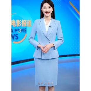 正装 艺考新闻主播上镜西服套装 播音主持人职业套裙面试通勤西装