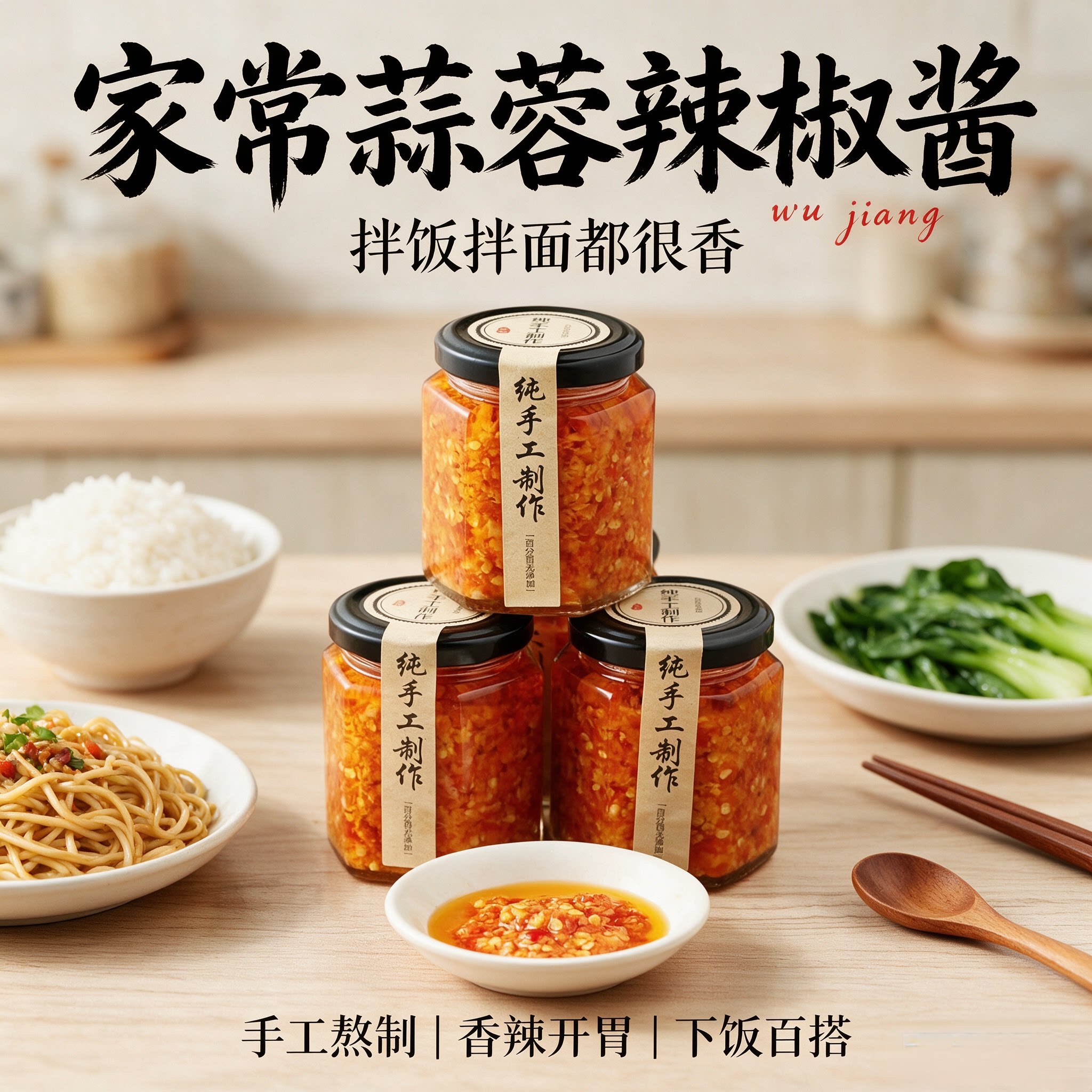 辣椒酱自制潮汕风味蒜蓉辣椒酱纯手工无添加防腐剂180g包邮下饭酱