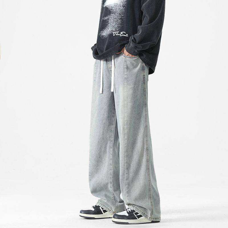 CYDCLUB 街头美式牛仔裤 春秋抽绳松紧腰宽松直筒潮牌长裤,男装,卫裤,淘宝优惠券,粉丝福利购,淘宝优惠卷