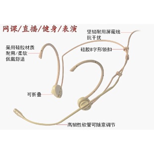 单指向头戴麦克风适用于大疆罗德谛听无线小蜜蜂发射器耳麦话筒线