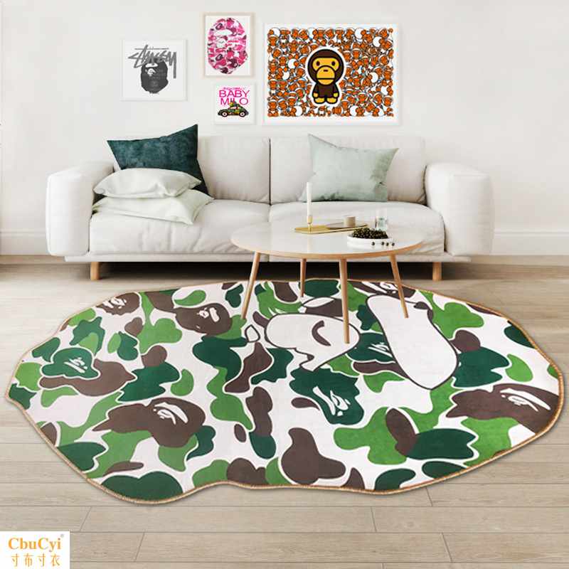 a living room Bedroom carpet personality Chaopai bape Irregular Ellipse Northern Europe Simplicity modern camouflage tea tablein the Home Fabric , Carpet  category - from Buy2taobao.com to provide professional Taobao agent buy service