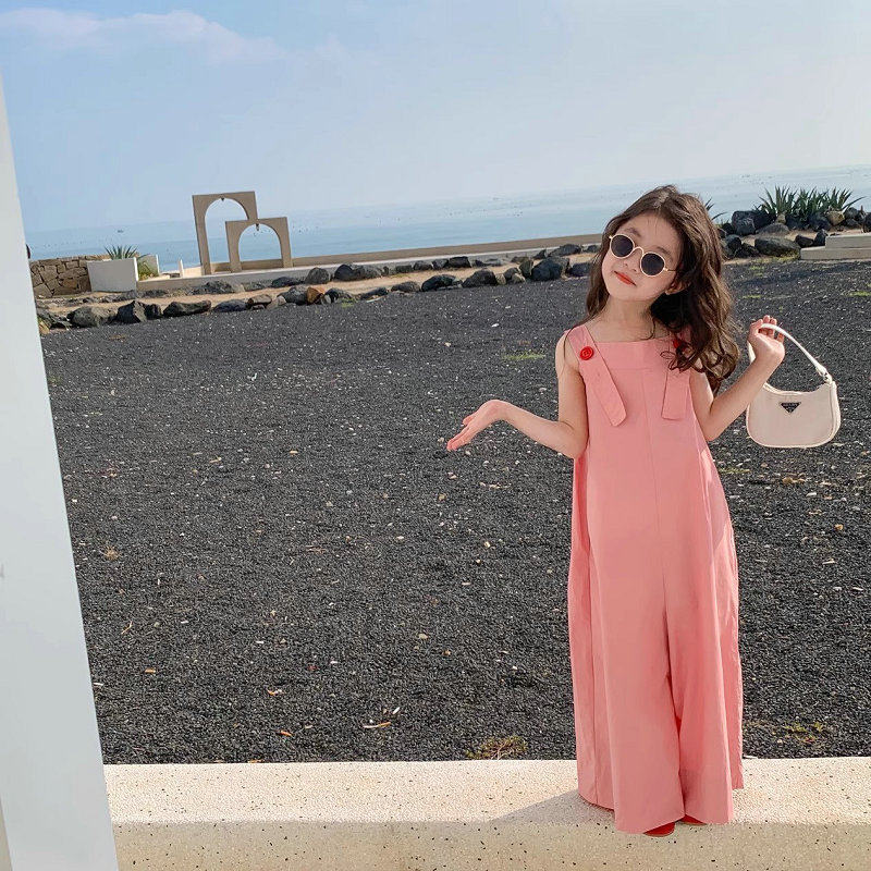 女童裤子韩版连体裤连身衣阔腿裤25夏装新款童装