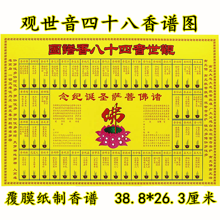 香谱图解大全 家用 财神观音仙家  硬卡纸香谱图