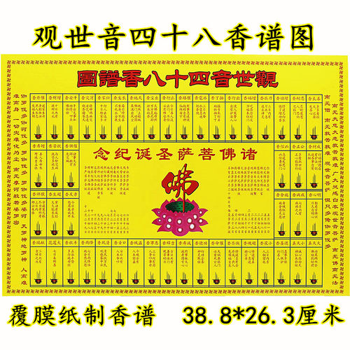 香谱图解大全 家用 财神观音仙家  硬卡纸香谱图