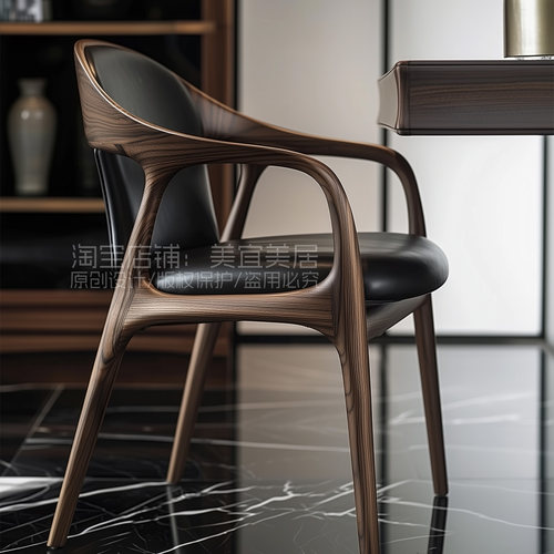 实木餐椅高端新中式靠背椅