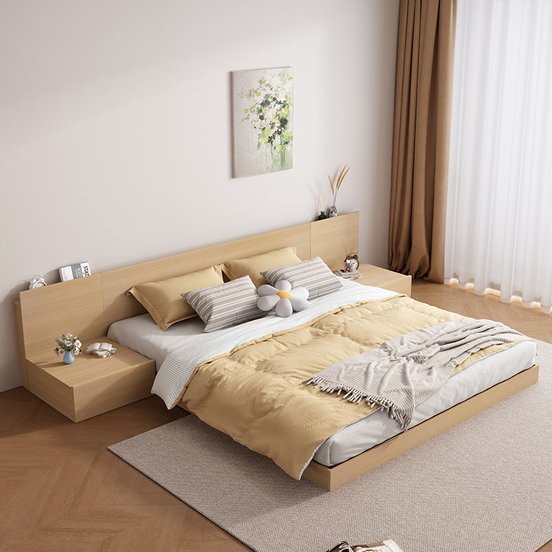 榻榻米床ins日式矮床1.8米单双人床架阁楼公寓实木颗粒板式地台床