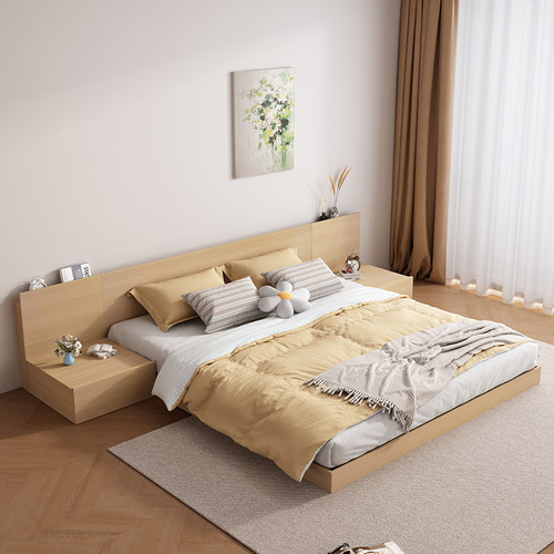 ins日式风阁楼双人床架厂直销