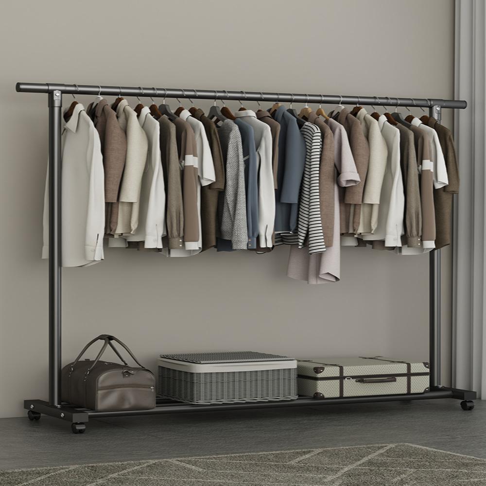 衣架落地卧室家用室内挂衣杆子简易阳台收纳凉晒衣服晾衣架衣帽架