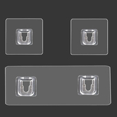 U型强力无痕粘胶卡扣配件收纳篮置物架贴浴室皂盒扣贴片抓扣形钩