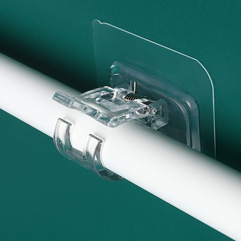 帘杆夹窗帘杆固定托架免打孔