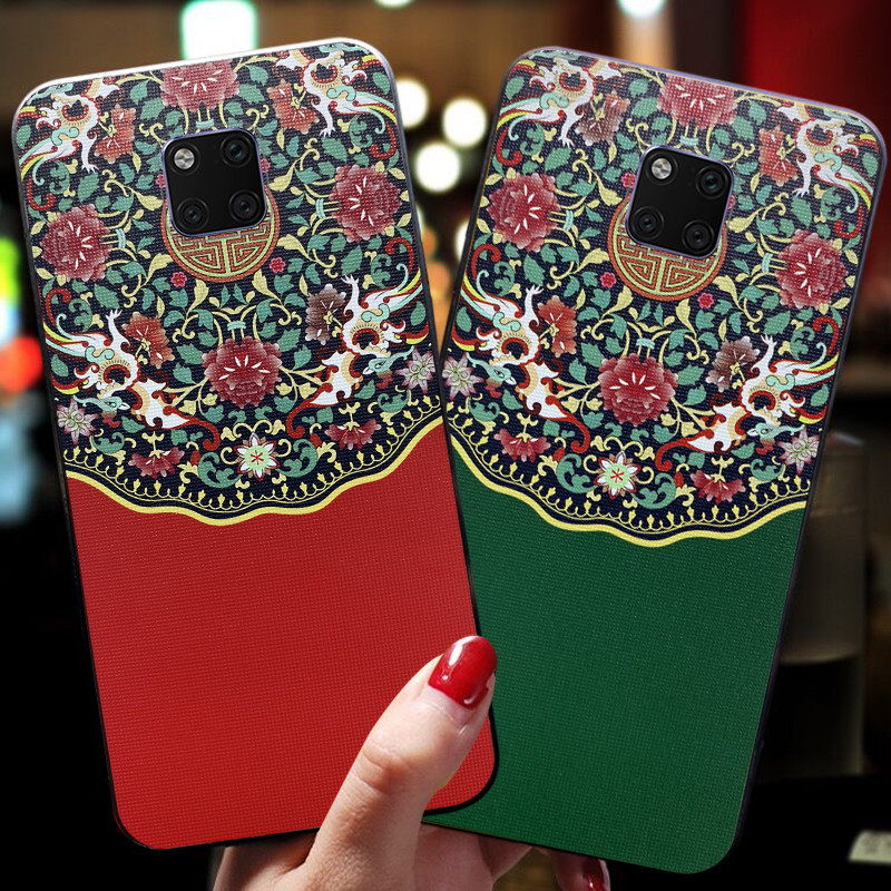 适用于华为mate20x手机壳女潮中国风mete30pro红色meta20por硅胶软壳mata带挂绳mte保护套5g版全包mt防摔p40+