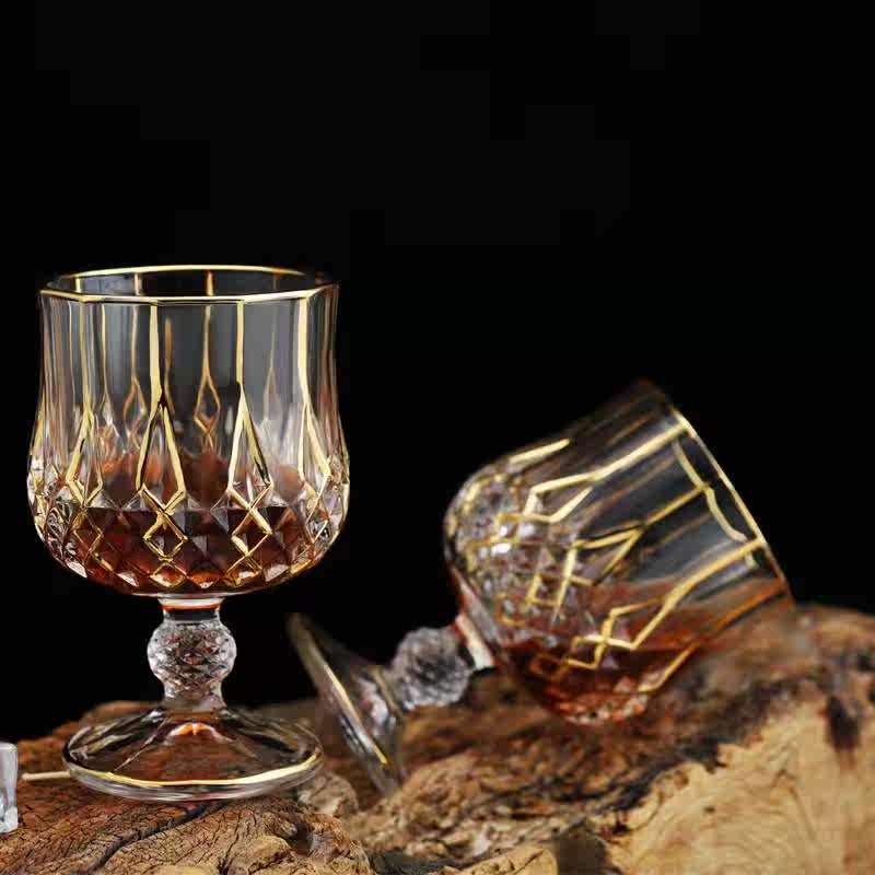描金密封带盖酒具套装家用水晶玻璃白兰地杯威士忌杯洋酒杯洋酒瓶|ruв категории посуда, до дна/бокал/вино, бокал - от Buy2taobao.com для оказания профессиональной услуги покупки агента Taobao