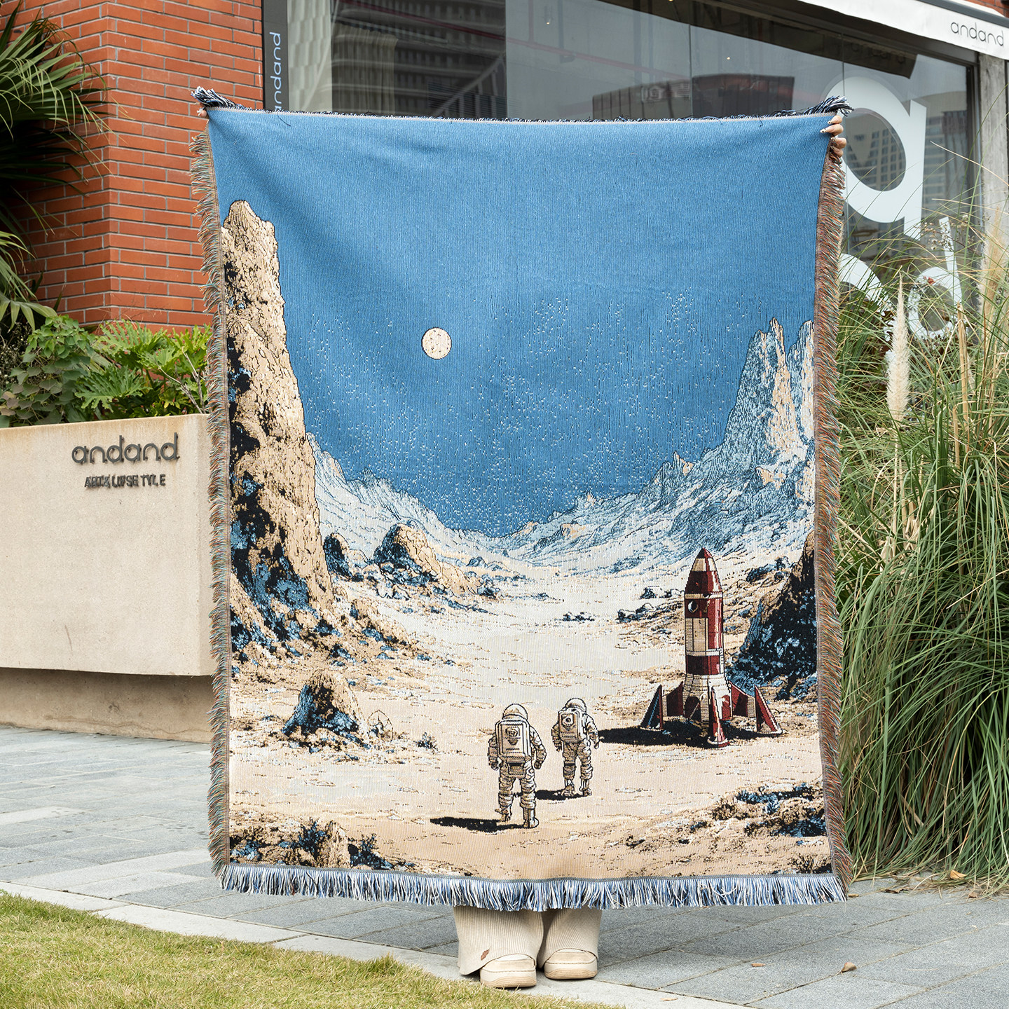 时光与布太空宇航员挂毯壁毯星际漠途装饰毯流苏边沙发背景墙挂布,居家布艺,挂毯/壁毯,淘宝优惠券,粉丝福利购,淘宝优惠卷