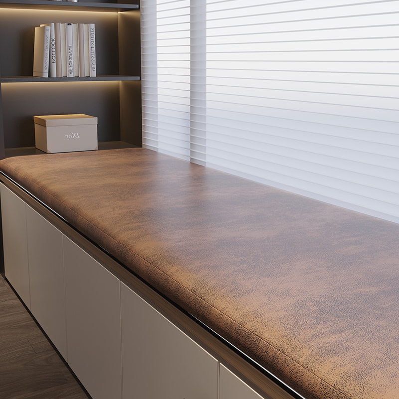 定制高级感覆古麂皮绒飘窗垫窗台垫卧室阳台榻榻米轻奢乳胶坐垫厚