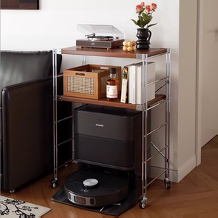 中古置物架落地下空式沙发边储物柜可移动扫地机器人上方收纳架子