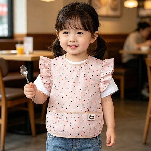 儿童夏季女宝罩衣吃饭围兜