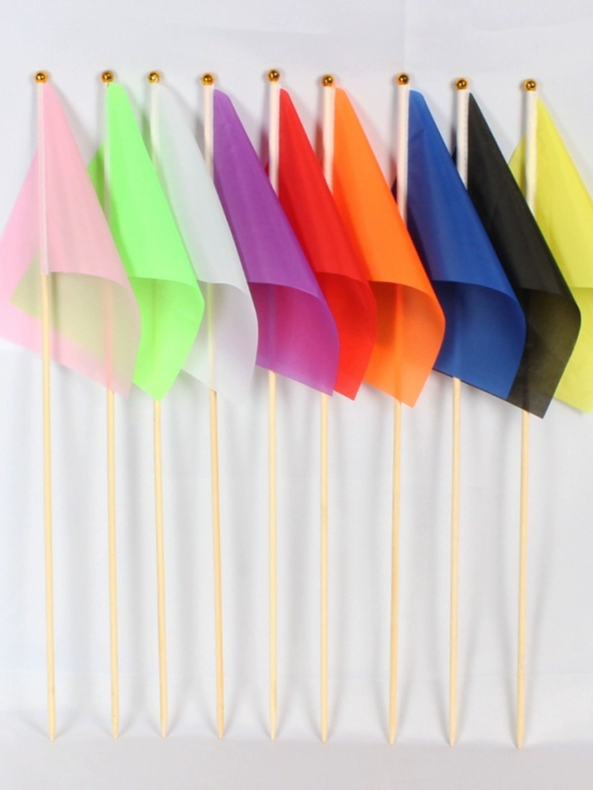10根竹竿80厘米地面标志旗大彩旗三角彩旗竹竿80米施工现场防水防