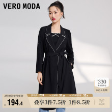 Vero Moda奥莱风衣早秋清仓睡衣风翻领明线装饰外套大衣上衣女